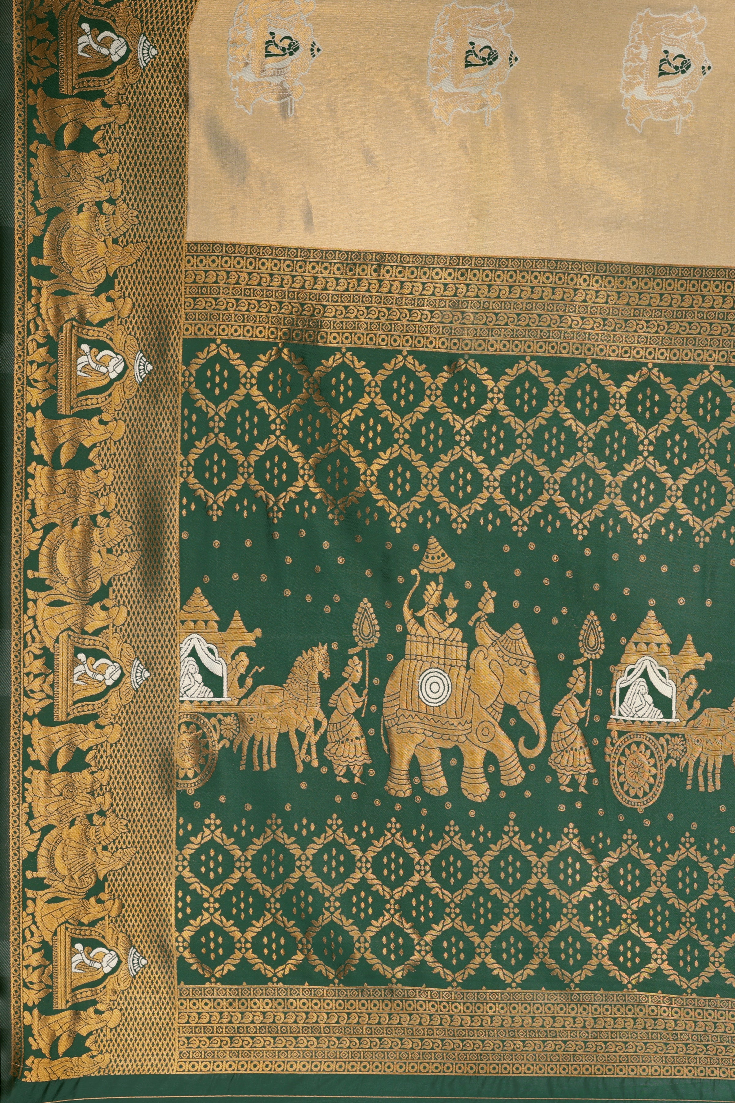 Golden Heritage Green Saree