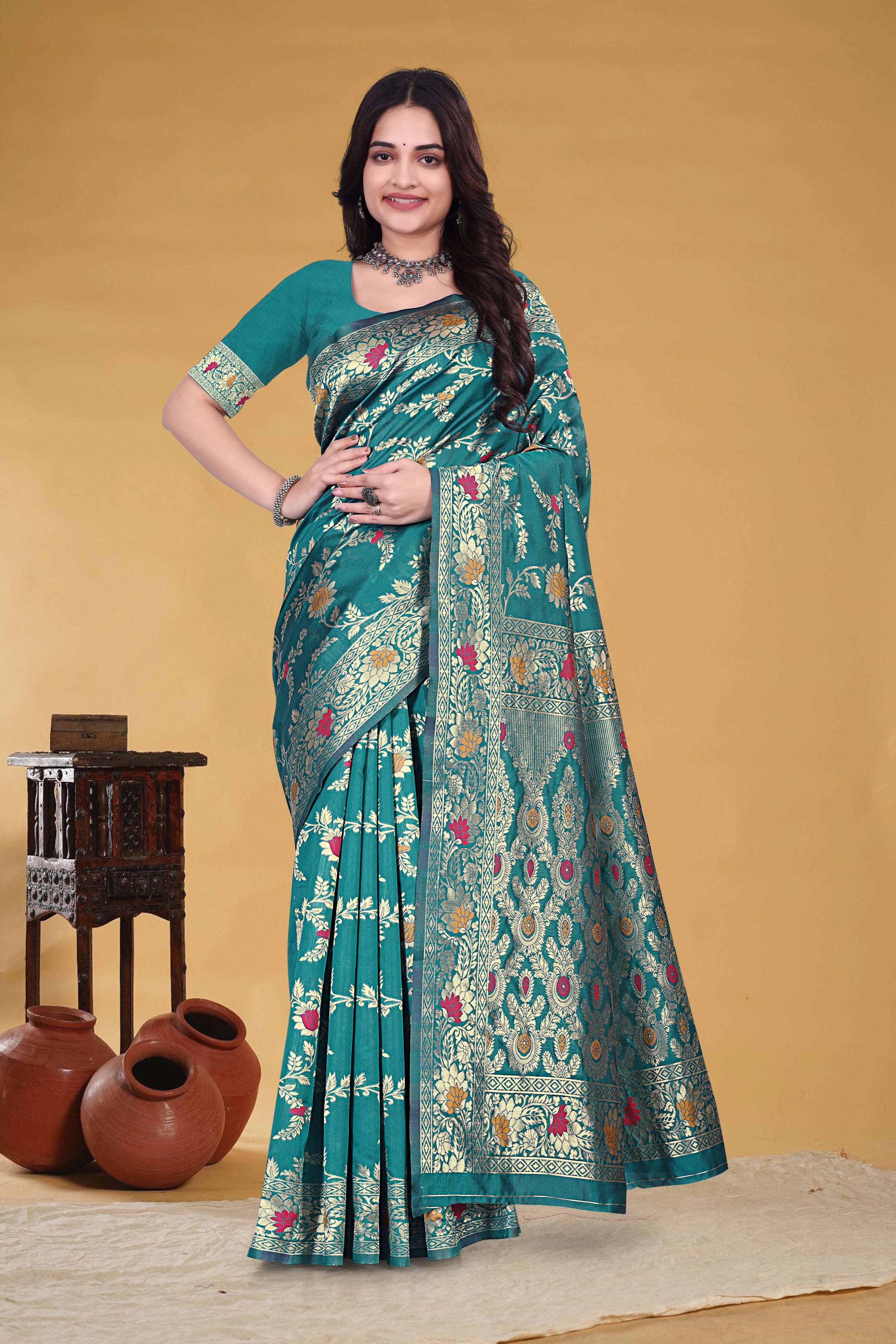 Green Signature Saree