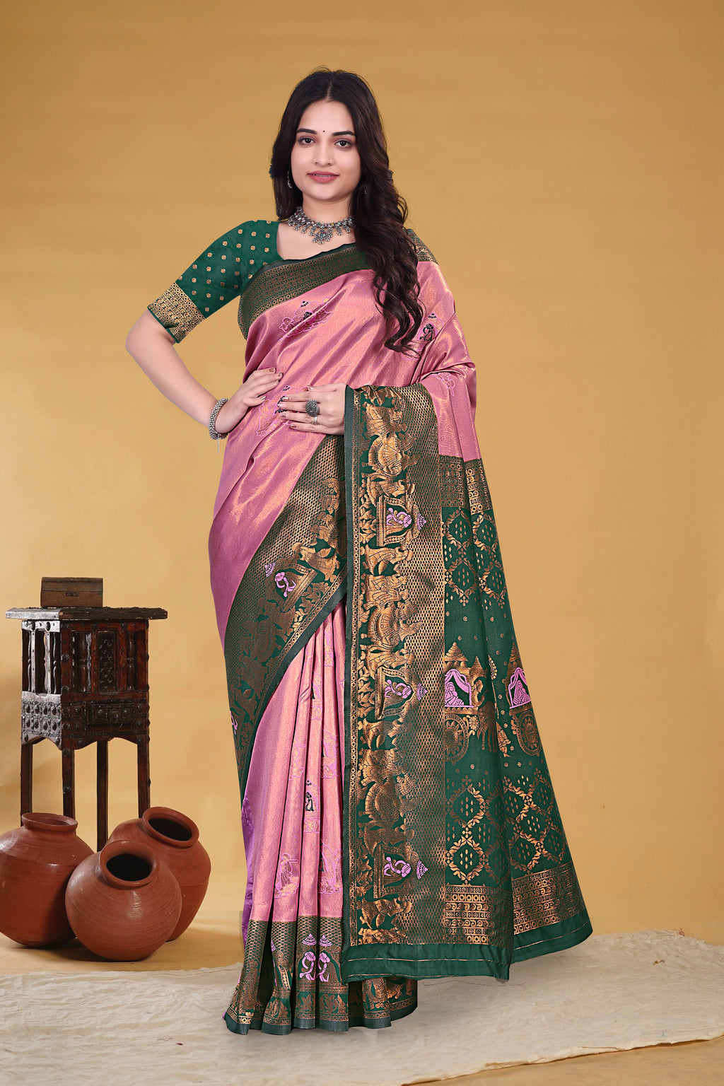 Rose Glow Heritage Saree