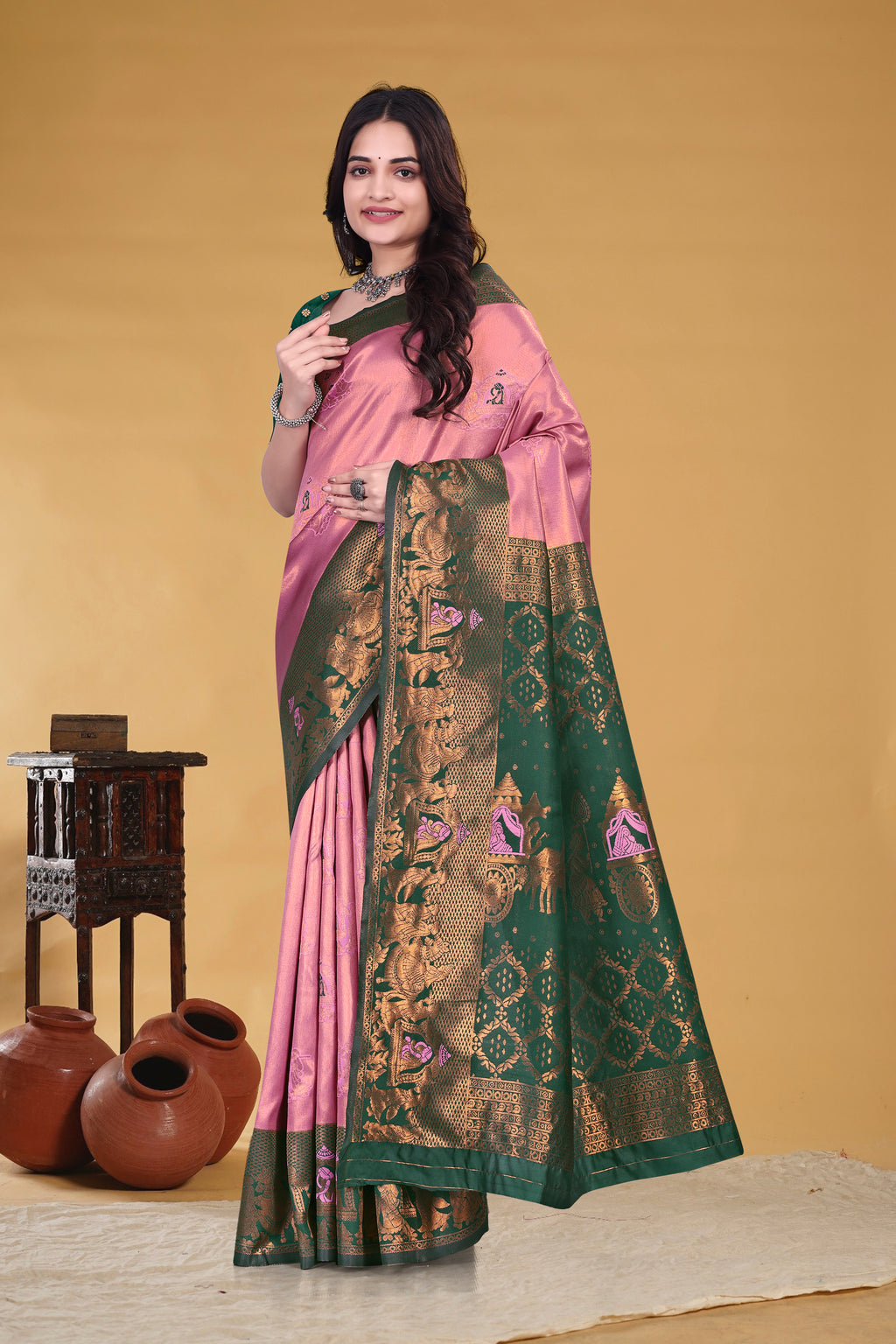 Rose Glow Heritage Saree