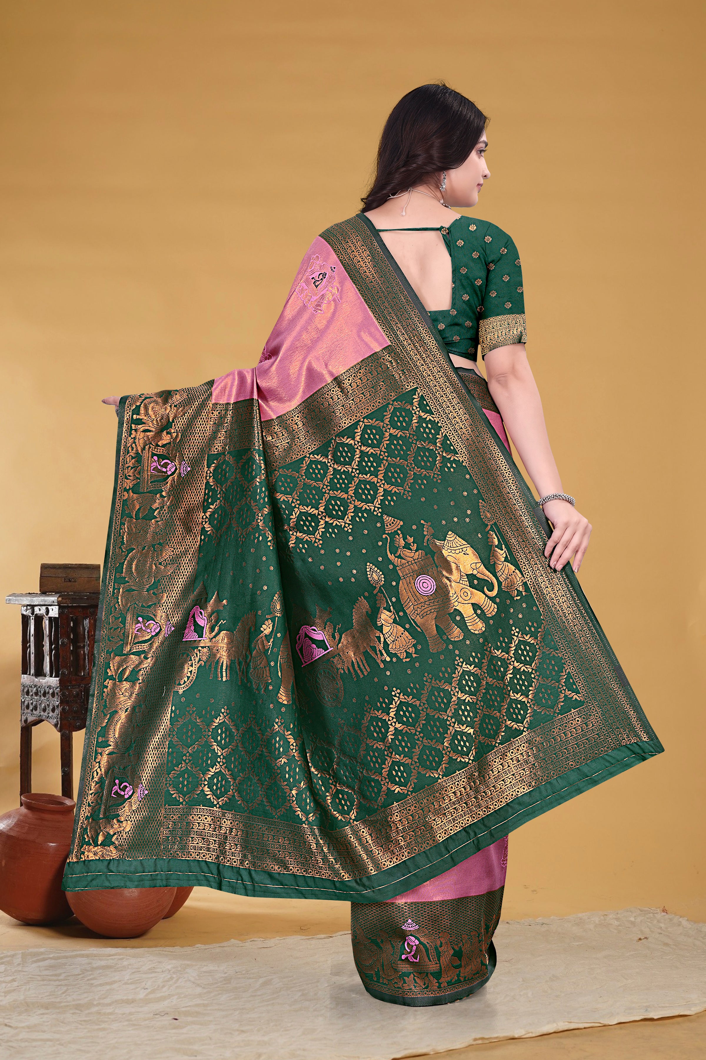 Rose Glow Heritage Saree