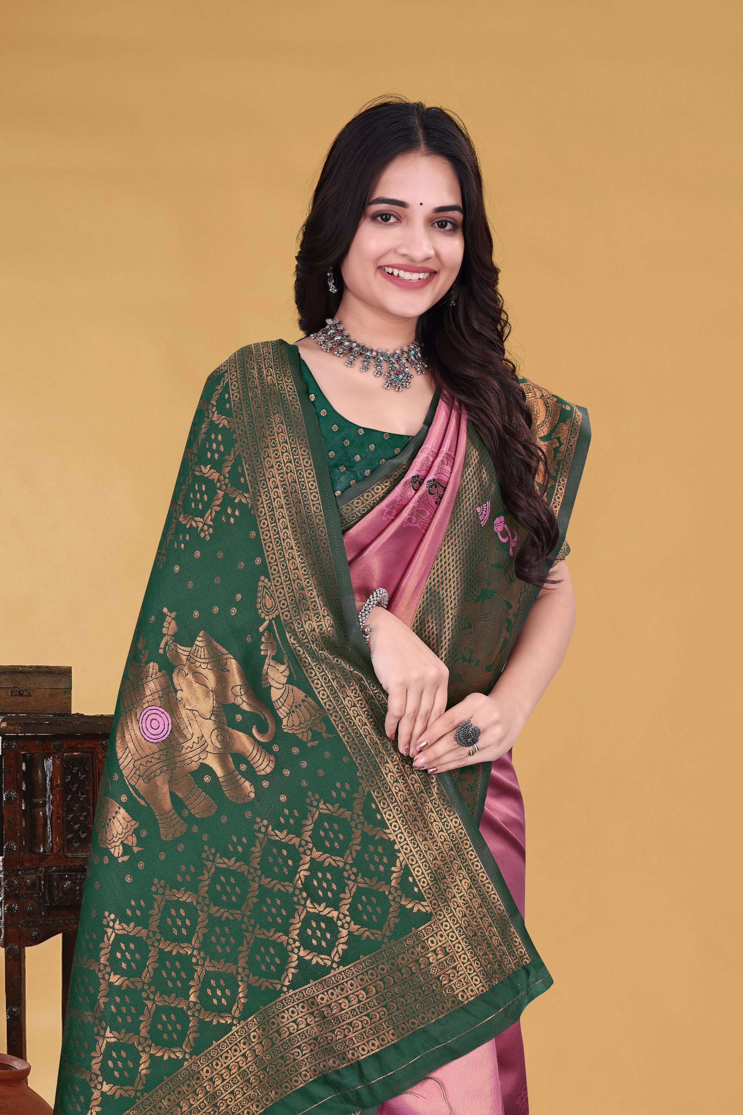 Rose Glow Heritage Saree