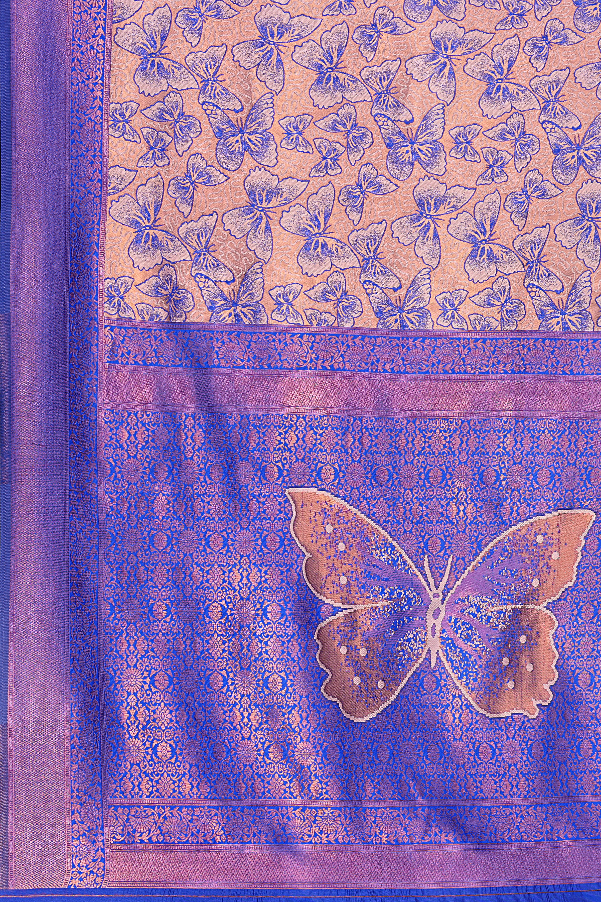 Blue Butterfly Saree
