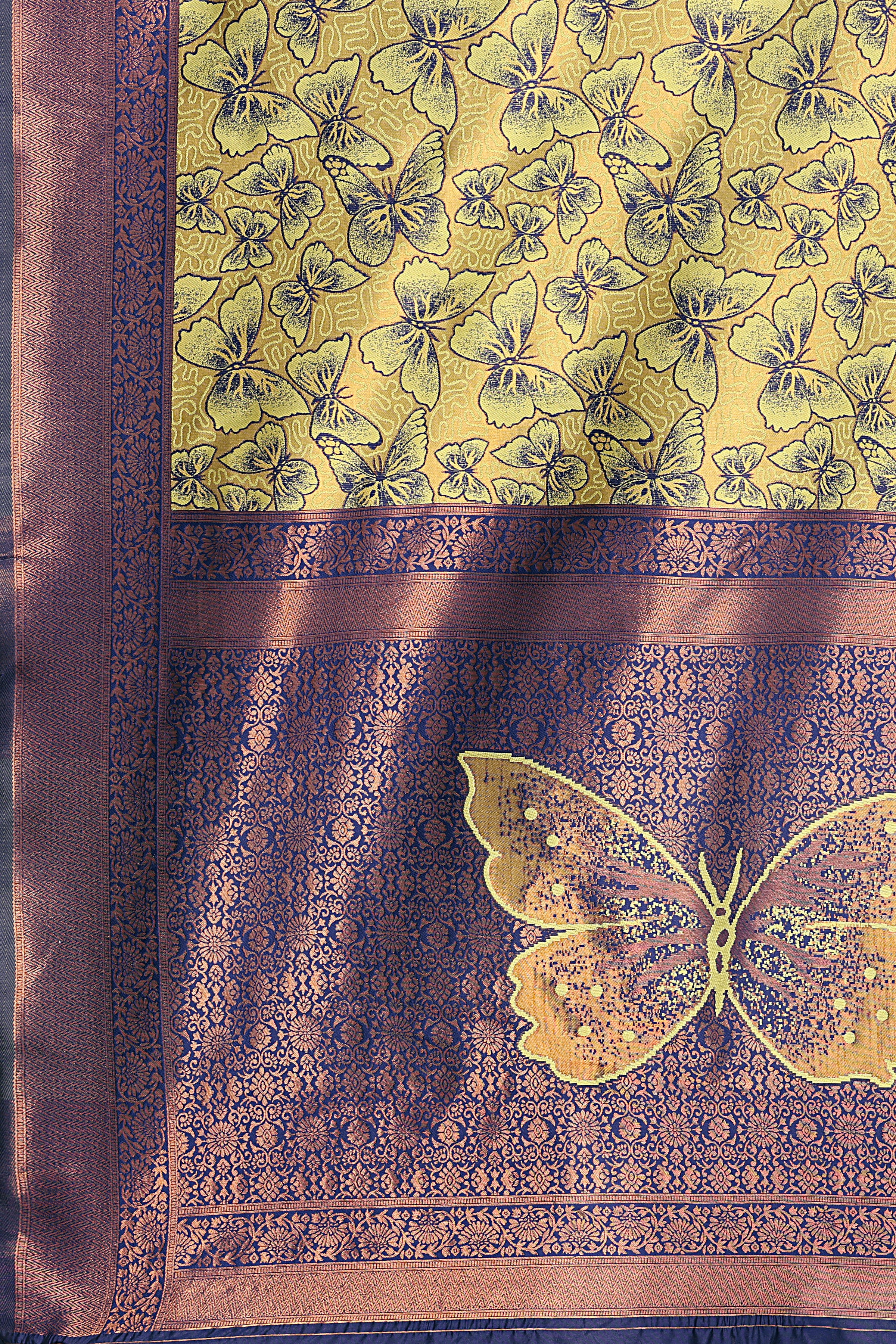 Dark Blue Butterfly Saree