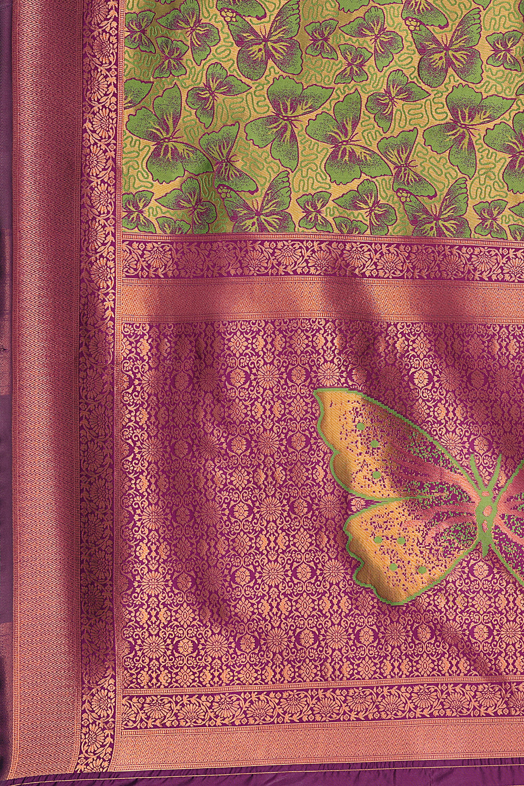 Purple Butterfly Saree