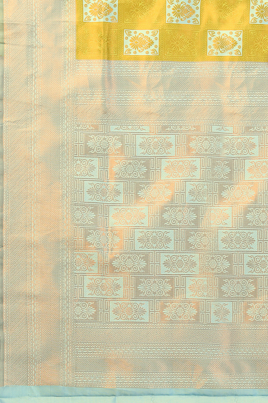 Deep Yellow Checks Saree