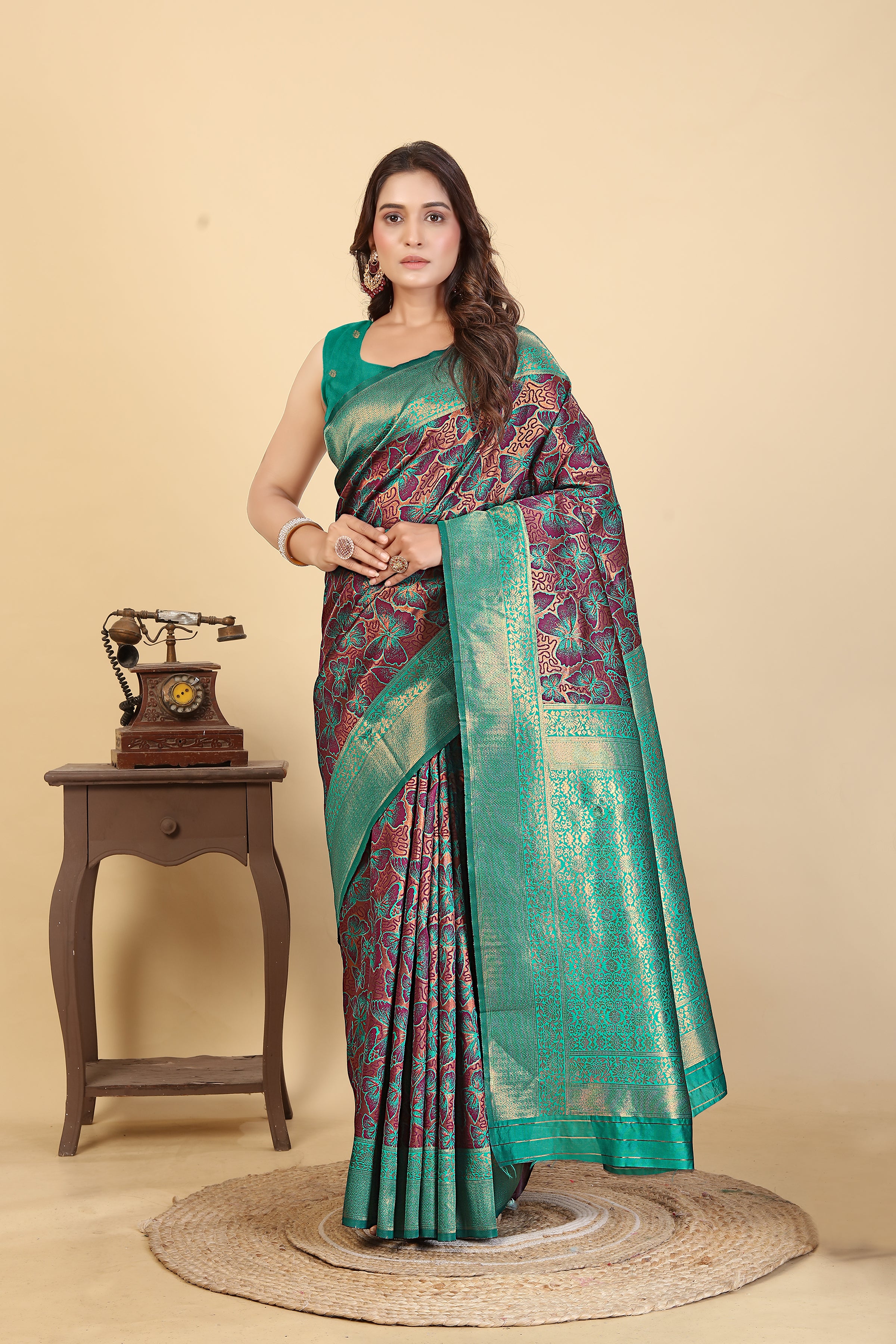 Green Butterfly Saree
