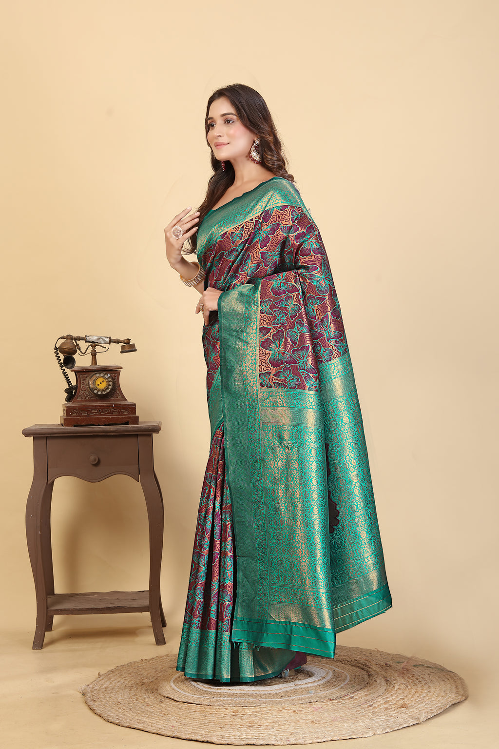 Green Butterfly Saree