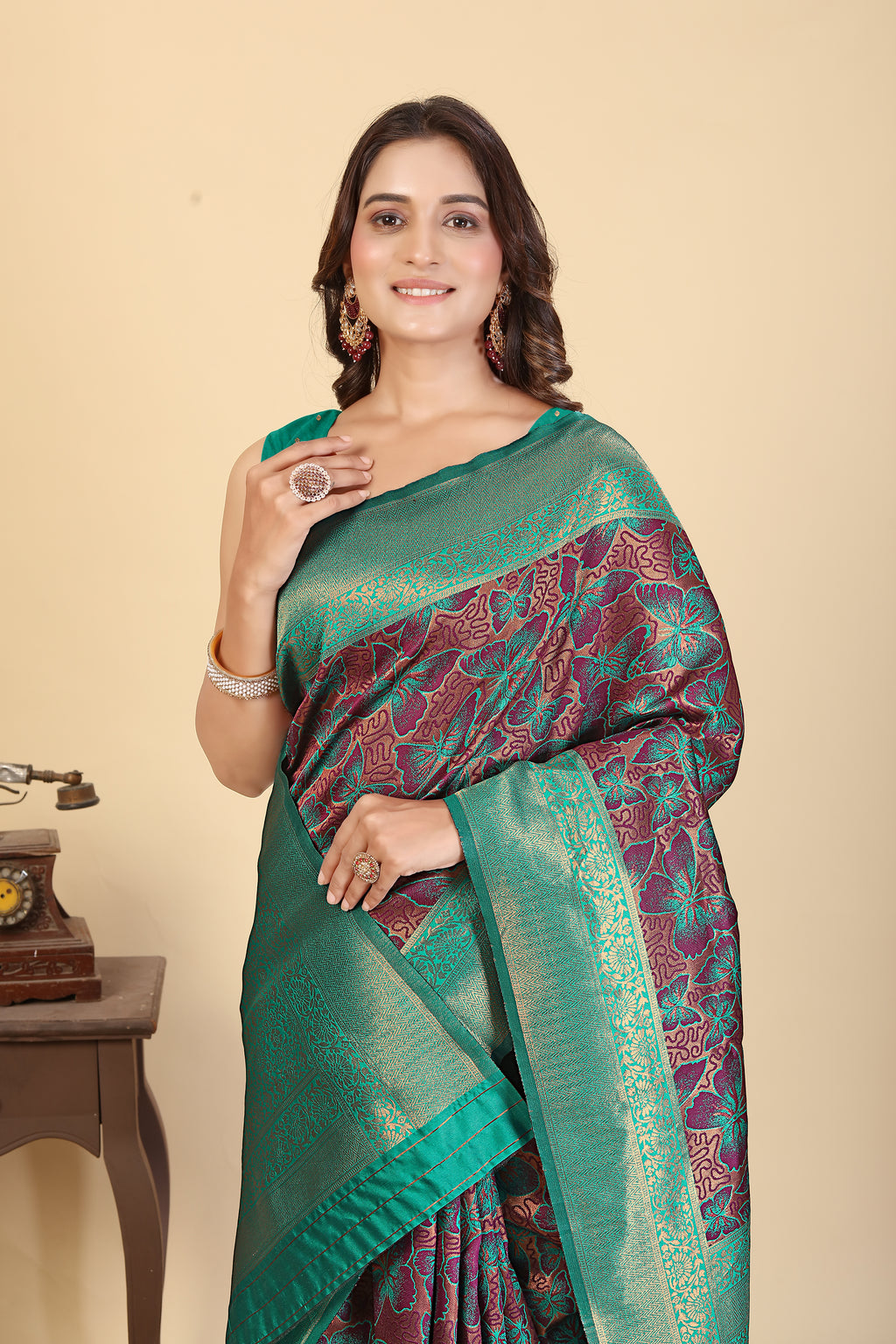 Green Butterfly Saree