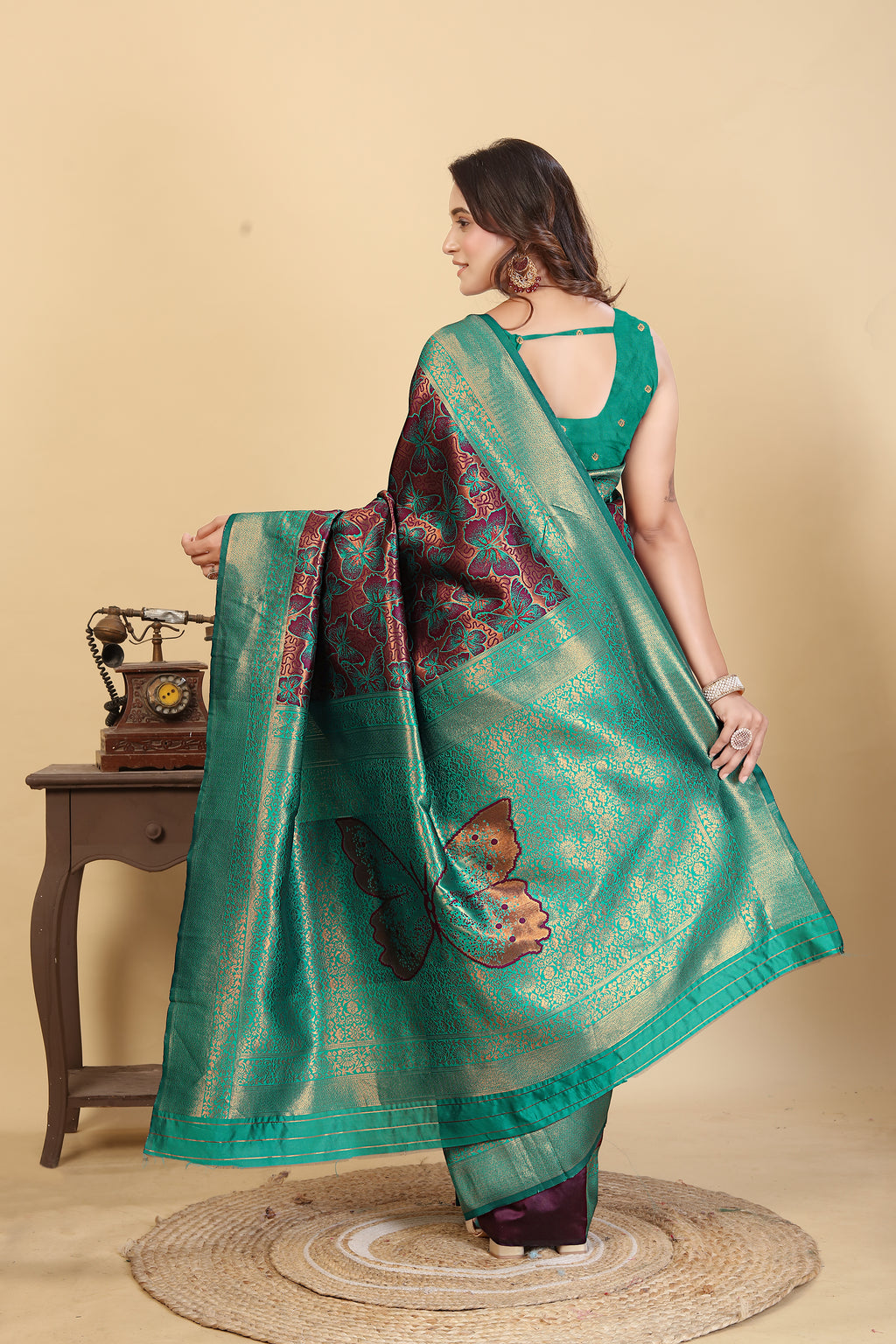 Green Butterfly Saree