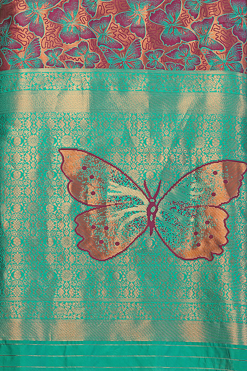 Green Butterfly Saree