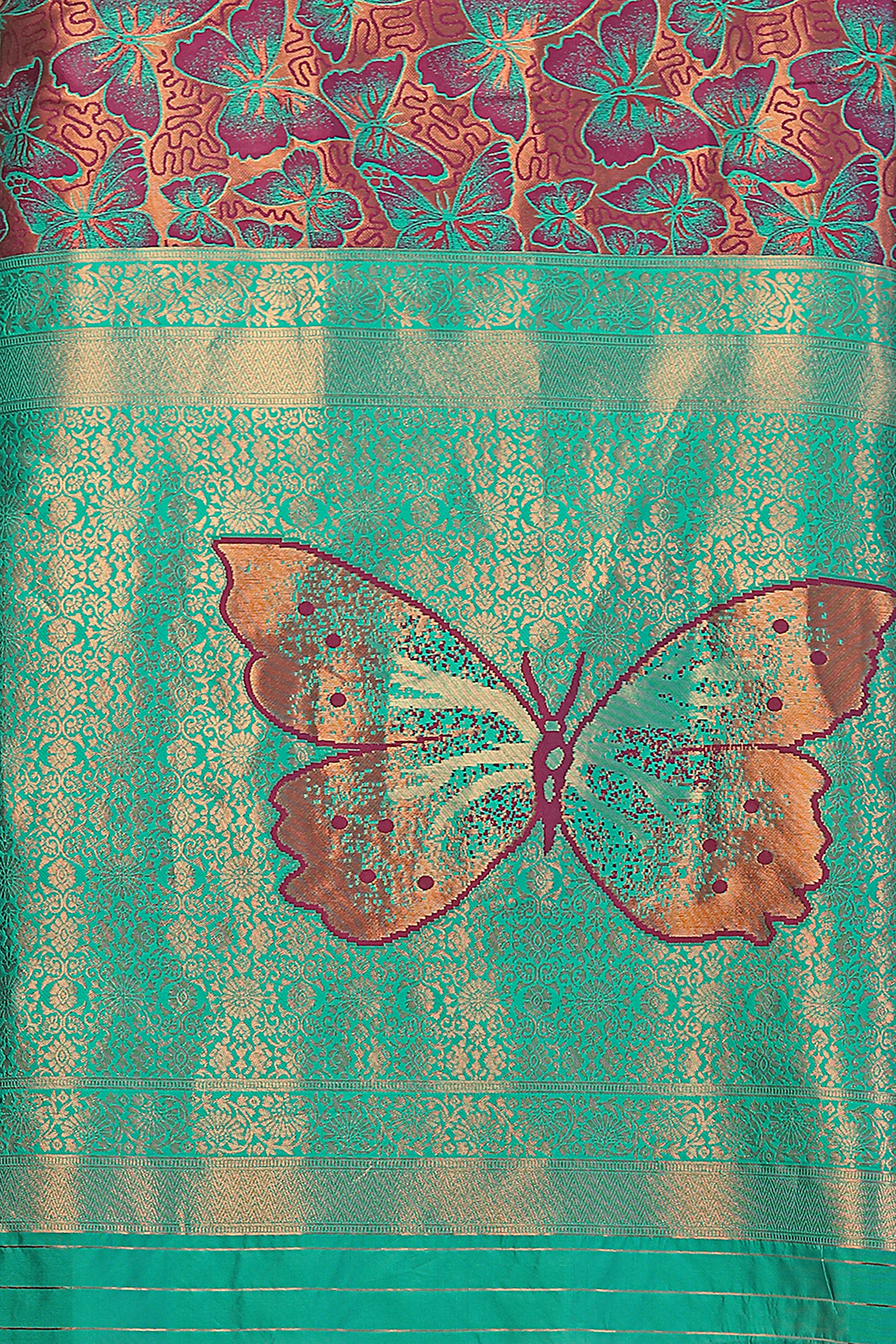 Green Butterfly Saree