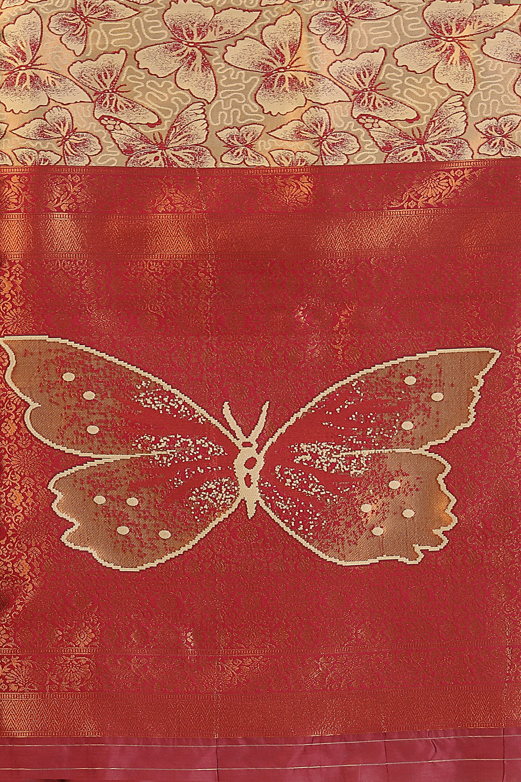 Maroon Butterfly Saree