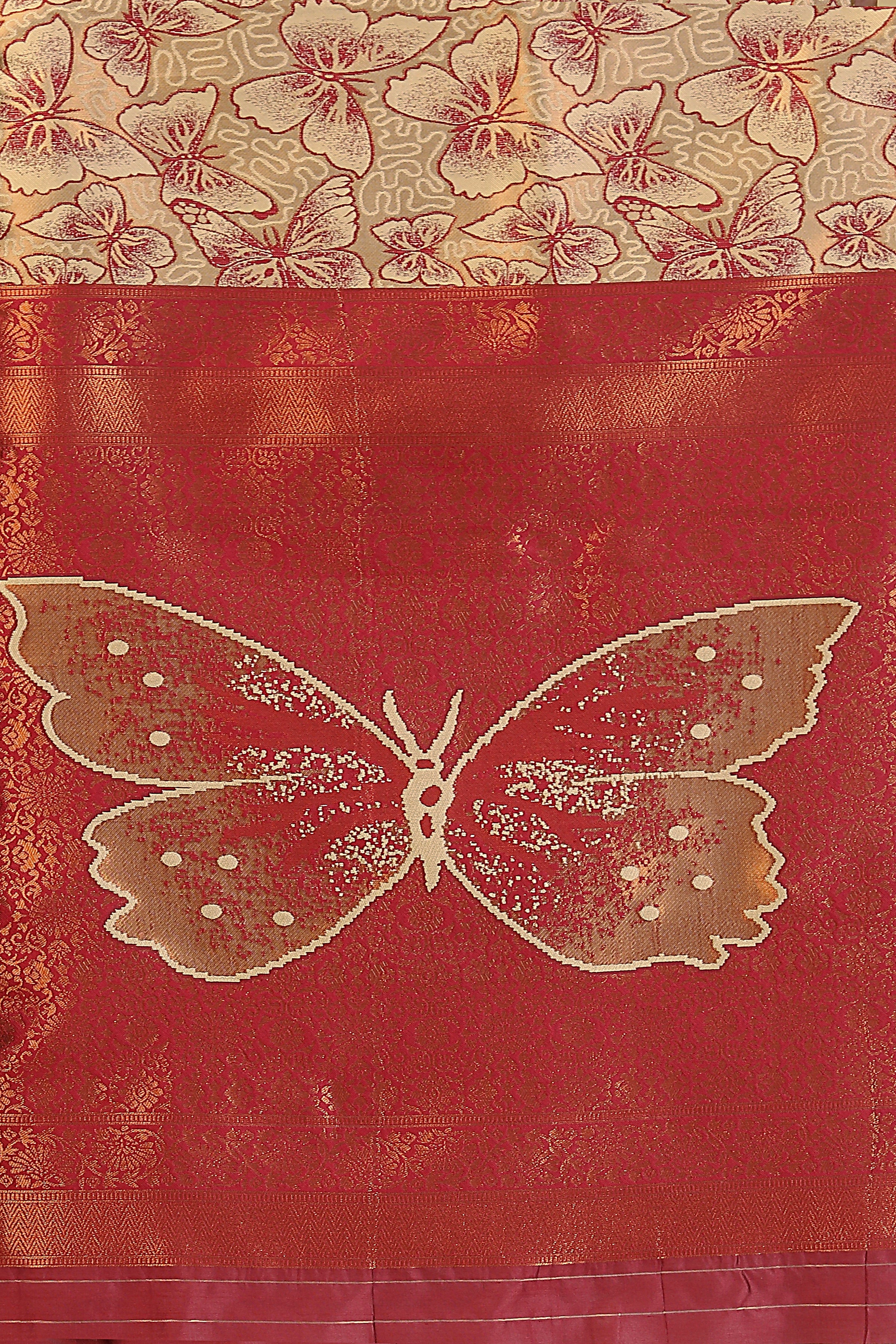 Maroon Butterfly Saree
