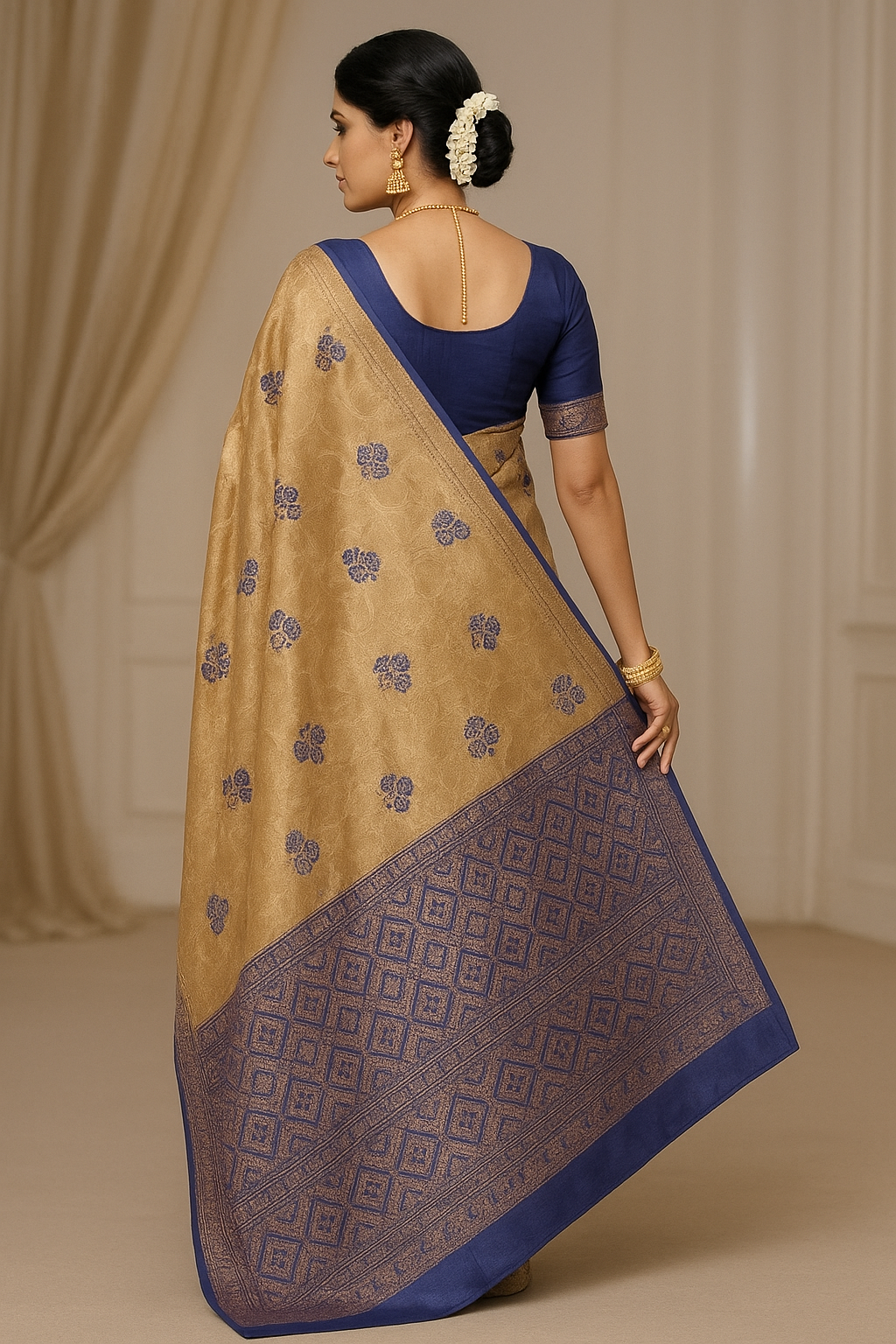 Light Brown Silk Woven Saree
