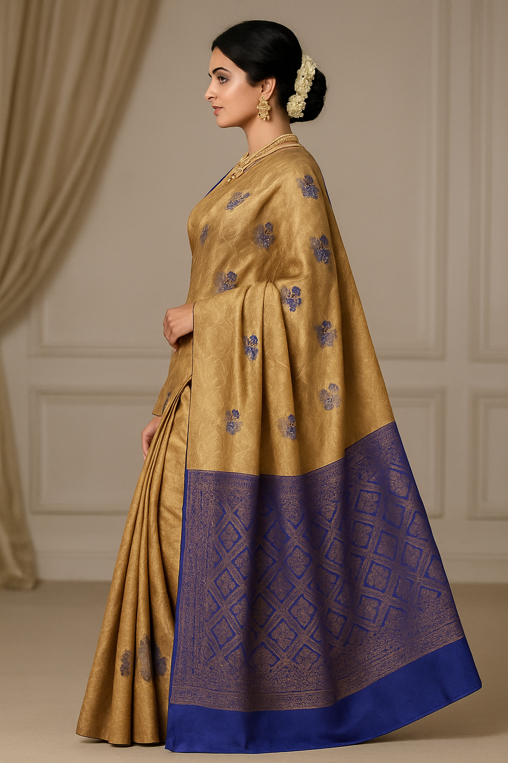 Light Brown Silk Woven Saree