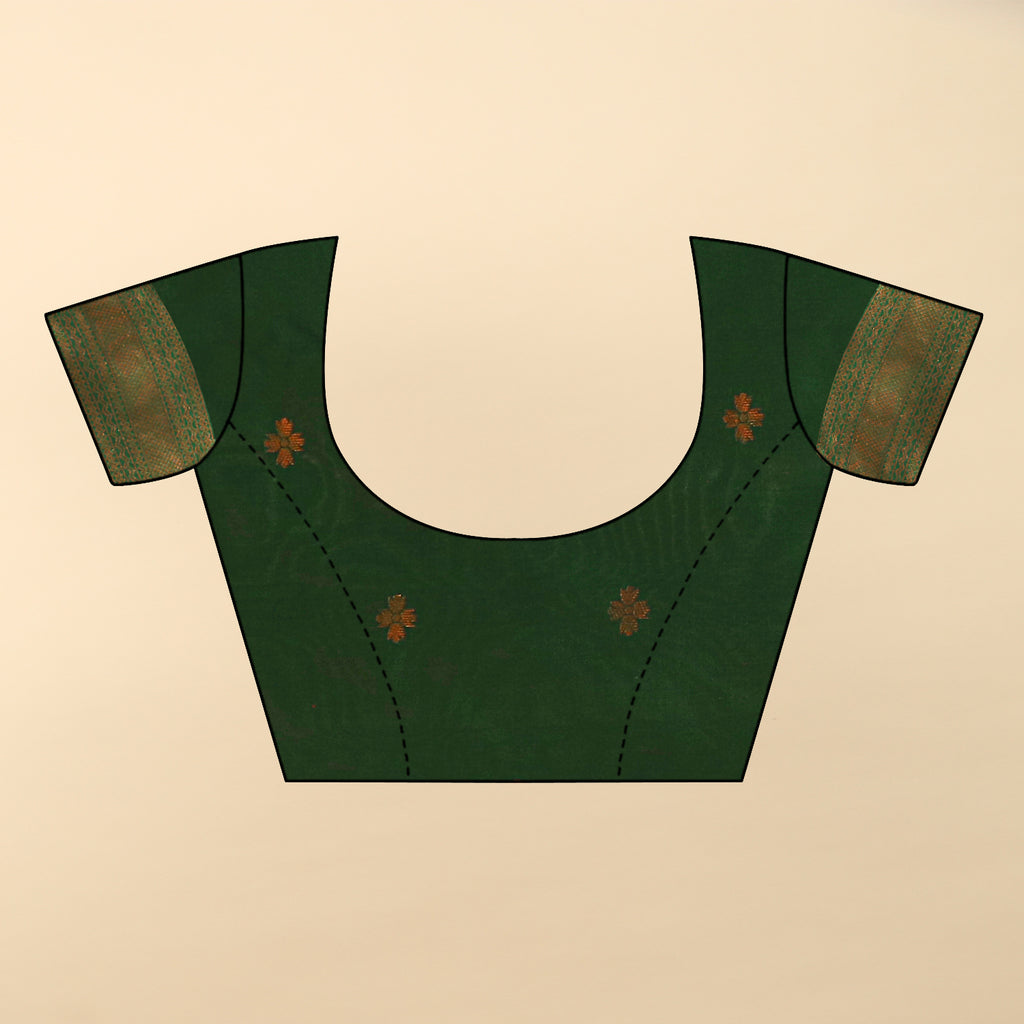 Forest Dark Green Saree