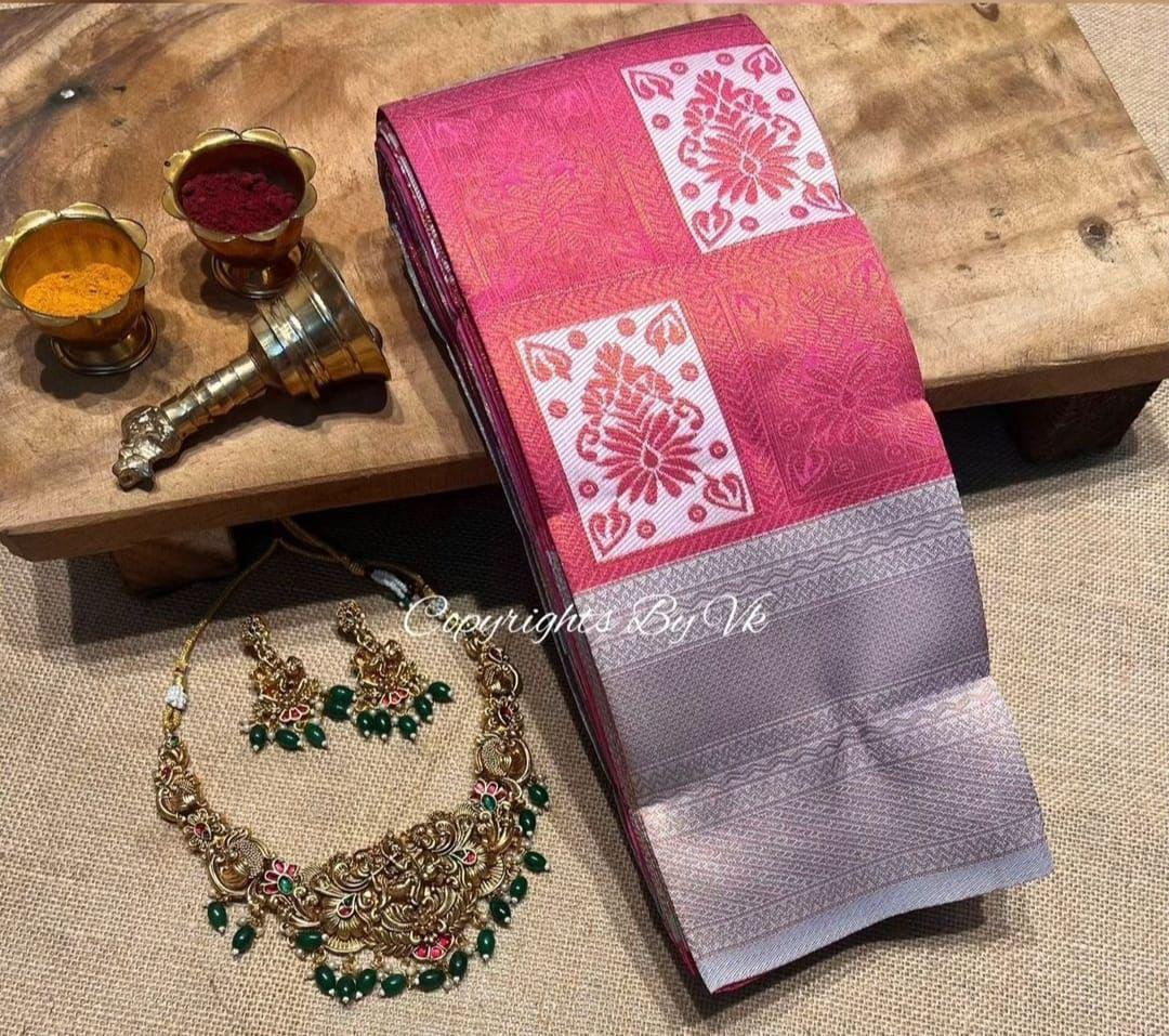 Royal Pink Checks Saree